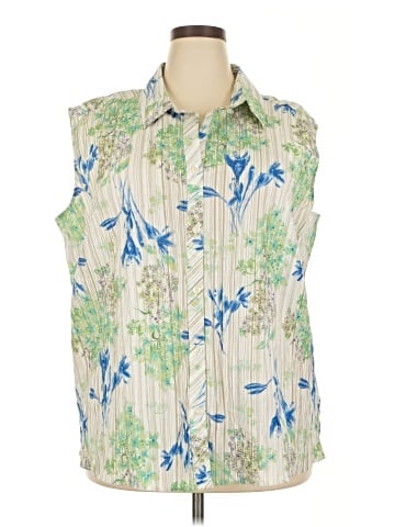 White Stag Sleeveless Button-Down Shirt (view 1)