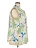 White Stag Floral Ivory Sleeveless Button-Down Shirt Size 26 - 28 - photo 4
