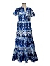 Chico's Chevron-herringbone Blue Casual Dress Size Sm (0.5) - photo 1