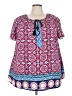 DR2 100% Polyester Pink Short Sleeve Blouse Size 3X - photo 1