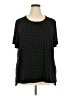 Alfani Polka Dots Black Short Sleeve Top Size 4X - photo 1