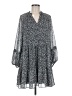 1.State 100% Polyester Print Gray Casual Dress Size M - photo 1