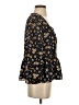 Madewell 100% Polyester Black 3/4 Sleeve Blouse Size S - photo 4