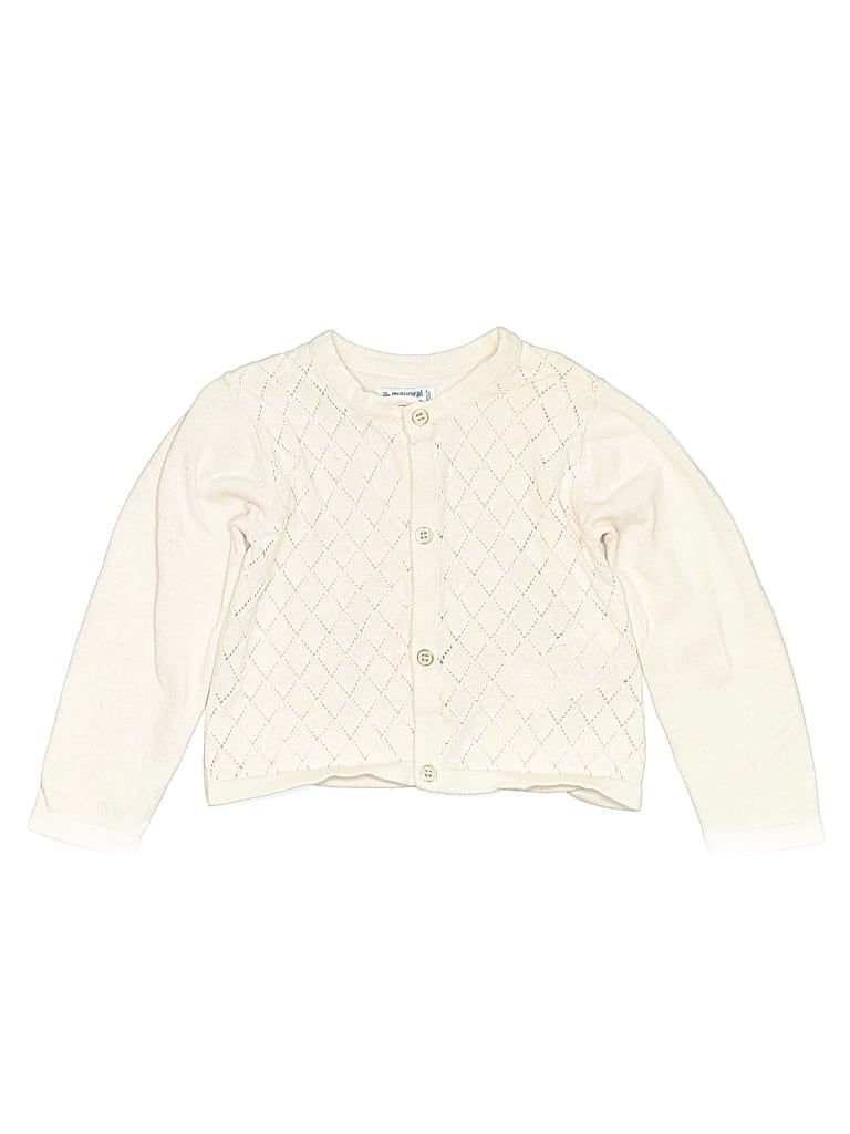 Pre-owned Mayoral Kids' Cardigan Sweater In White