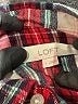 Ann Taylor LOFT Plaid Red Long Sleeve Blouse Size L - photo 7