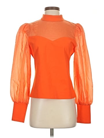 Flat White Long Sleeve Blouse (view 1)