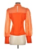 Flat White Orange Long Sleeve Blouse Size S - photo 2