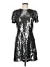 Ann Taylor 100% Polyester Metallic Silver Cocktail Dress Size 8 - photo 1