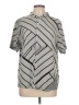 Assorted Brands 100% Rayon Chevron-herringbone Silver Short Sleeve Blouse Size L - photo 1