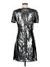 Ann Taylor 100% Polyester Metallic Silver Cocktail Dress Size 8 - photo 2