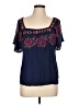Cloud Chaser 100% Rayon Blue Short Sleeve Blouse Size XL - photo 1