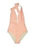 Solid & Striped Stripes Orange One Piece Swimsuit Size S - photo 1