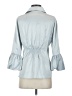BCBGMAXAZRIA Blue 3/4 Sleeve Button-Down Shirt Size S - photo 2