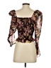Express 100% Polyester Burgundy 3/4 Sleeve Blouse Size XS - photo 2