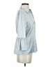 BCBGMAXAZRIA Blue 3/4 Sleeve Button-Down Shirt Size S - photo 4