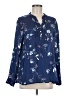 Liza Byrd 100% Rayon Floral Blue Long Sleeve Blouse Size M - photo 1