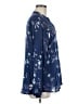 Liza Byrd 100% Rayon Floral Blue Long Sleeve Blouse Size M - photo 4