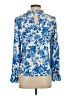 Shein 100% Polyester Blue Long Sleeve Blouse Size 4 - photo 2