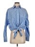 Collusion 100% Cotton Stripes Blue Long Sleeve Blouse Size 2 - photo 1