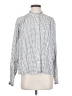 Ann Taylor LOFT 100% Rayon Houndstooth Silver Long Sleeve Blouse Size M - photo 1