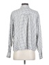 Ann Taylor LOFT 100% Rayon Houndstooth Silver Long Sleeve Blouse Size M - photo 2