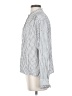 Ann Taylor LOFT 100% Rayon Houndstooth Silver Long Sleeve Blouse Size M - photo 5