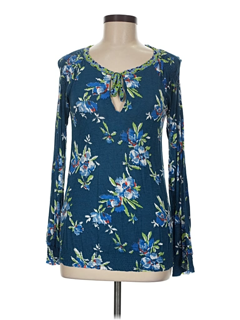 Pre-owned One September Long Sleeve Blouse In Blue