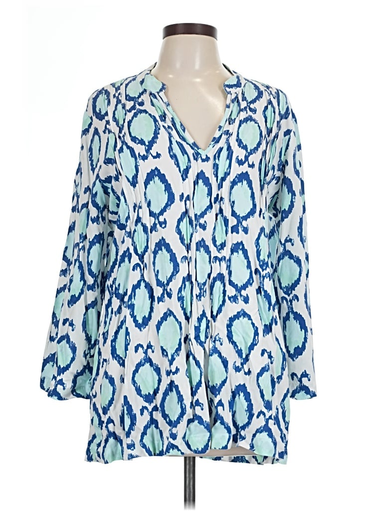 Pre-owned Lilly Pulitzer 3/4 Sleeve Blouse In Blue