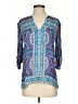 BCBGMAXAZRIA 100% Viscose Blue 3/4 Sleeve Blouse Size XXS - photo 1