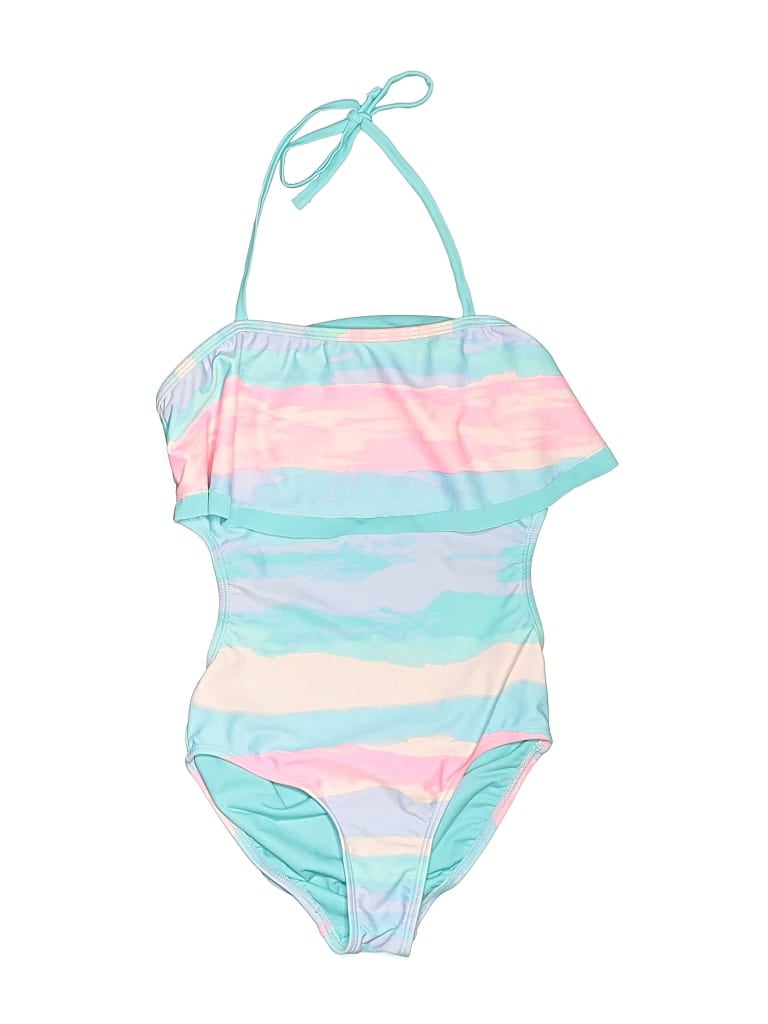 Pre-owned Justice Kids' One Piece Swimsuit In Blue