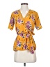 Sienna Sky 100% Polyester Yellow Short Sleeve Blouse Size XS - photo 1