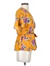 Sienna Sky 100% Polyester Yellow Short Sleeve Blouse Size XS - photo 4