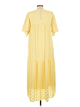 fitted lace wedding dress ZARA Yellow Long Bell Sleeved Smock Dress – Circular Clothing Co main image 0