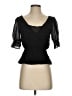 Ecru Black Short Sleeve Blouse Size XS - photo 1