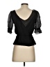Ecru Black Short Sleeve Blouse Size XS - photo 2