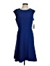 Nine West 100% Polyester Solid Blue Casual Dress Size 4 - photo 1