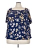 Siren Lily 100% Polyester Blue Short Sleeve Blouse Size 3X - photo 1