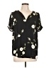 DR2 100% Polyester Black Short Sleeve Blouse Size L - photo 1