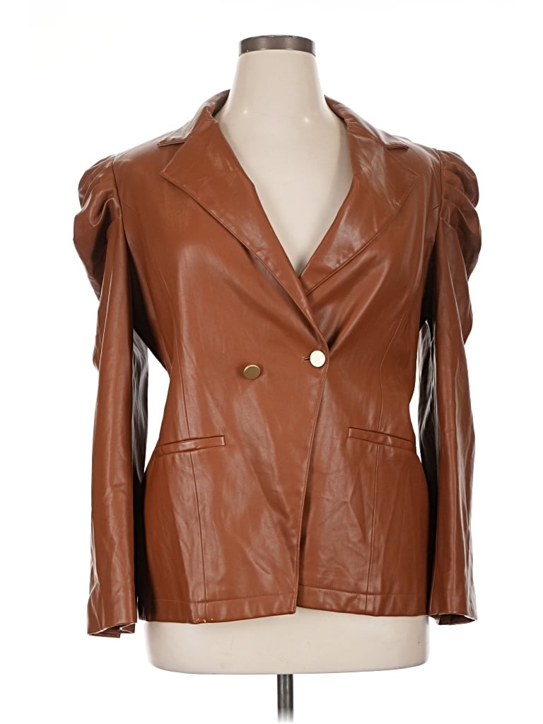 Pre-owned Emily Mccarthy Blazer Jacket In Brown