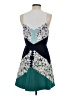 BCBGMAXAZRIA 100% Polyester Graphic Teal Cocktail Dress Size 4 - photo 2