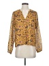 Faherty Yellow 3/4 Sleeve Silk Top Size S - photo 1