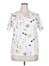 Unbranded Floral White Short Sleeve Blouse Size XXL - photo 1