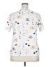 Unbranded Floral White Short Sleeve Blouse Size XXL - photo 2