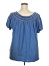 Unbranded Blue Short Sleeve Blouse Size XXL (estimated) - photo 2
