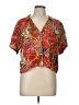 Sisstrevolution Tropical Orange Short Sleeve Blouse Size L - photo 1