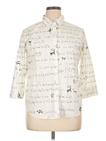 Chico's Design 3/4 Sleeve Button-Down Shirt (view 1)
