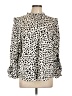 J.Crew 100% Polyester Animal Print Ivory 3/4 Sleeve Blouse Size L - photo 1