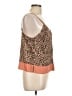 BB Dakota 100% Polyester Animal Print Tan Sleeveless Top Size L - photo 4