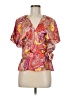 Luna Orange Short Sleeve Blouse Size M - photo 1