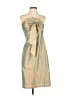 Kay Unger Metallic Tan Green Cocktail Dress Size 8 - photo 1